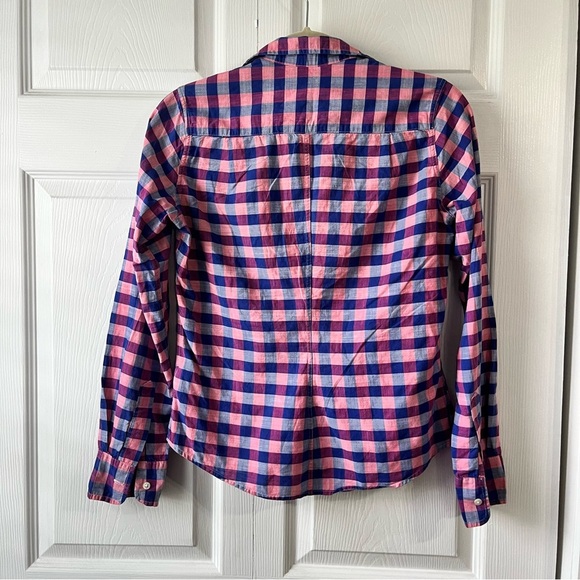 Frank Eileen XSmall Pink Check Plaid Flannel Barry Button Down Shirt Long Sleeve - Picture 3 of 4